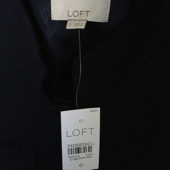 Last Chance: LOFT Navy Military Style Button up Jacket size 0 - Picture 4 of 5